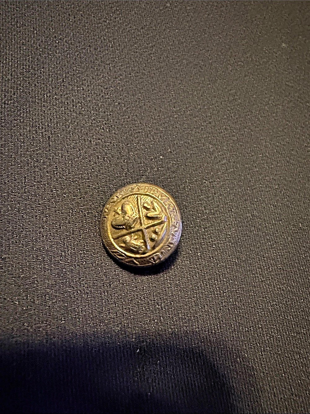 Gold-Tone Engraved Button